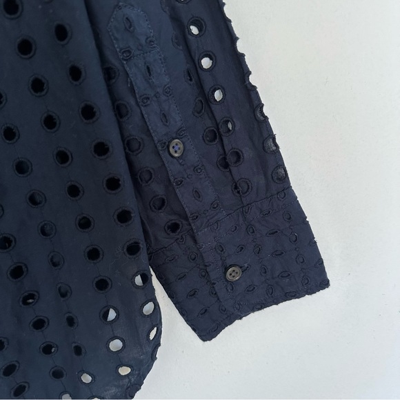 J. Crew Classic-fit shirt in eyelet- Navy - Picture 11 of 14